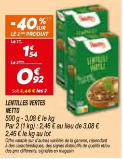 Netto Lentilles Vertes offre