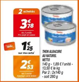 Netto Netto Thon albacore offre