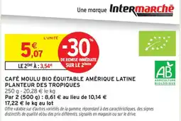 Intermarché Planteur des Tropiques Café Moulu Bio Équitable Amérique Latine offre