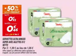 Netto Pampers Serviettes ultra minces super avec ailettes offre