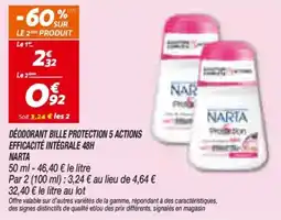 Netto NARTA Déodorant bille protection 5 actions offre