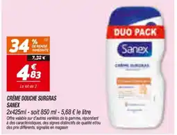 Netto Sanex Crème douche surgras offre
