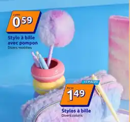 Action Stylo à bille avec pompon offre