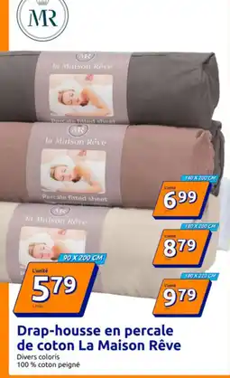 Action La Maison Rêve Drap-housse en percale de coton offre