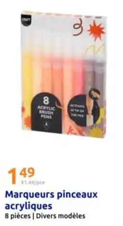 Action CRAFT Marqueurs pinceaux acryliques offre