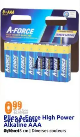 Action A-FORCE Piles Alkaline AAA offre
