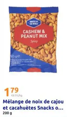 Action Snacks of the World Mélange de noix de cajou et cacahuètes offre
