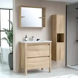 Brico Dépôt Meuble l.80cm effet bois fonce authentik offre