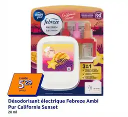 Action Febreze - désodorisant électrique ambi pur california sunset offre