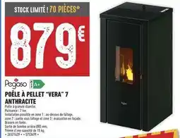 Brico Cash Pegaso - poêle à pellet vera 7 anthracite offre