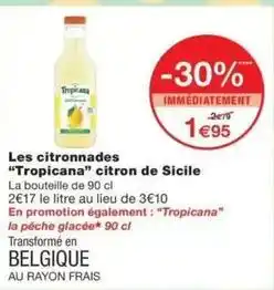 Monop' Tropicana - les citronnades tropicana citron de sicile offre