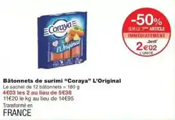 Monop' Coraya - bâtonnets de surimi l'original offre