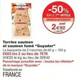 Monop' Guyader - terrine saumon et saumon fumé offre