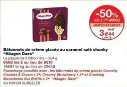 Monop' Haagen dazs - batonnets de crème glacée au caramel salé chunky offre