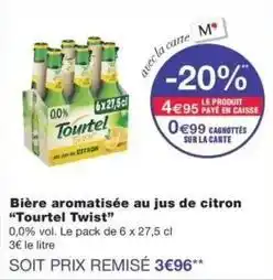 Monop' Tourtel twist - bière aromatisée au jus de citron offre