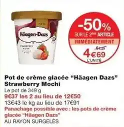 Monop' Haagen dazs - pot de crème glacée offre