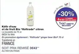 Monop' Kéfir d'eau et de fruit bio kéifirade citron offre
