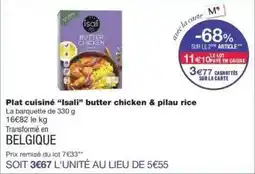 Monop' Isali - plat cuisiné butter chicken & pilau rice offre