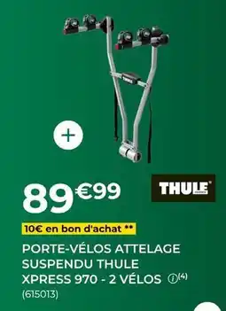 Feu Vert Thule - porte-vélos attelage suspendu xpress 970-2 vélos offre