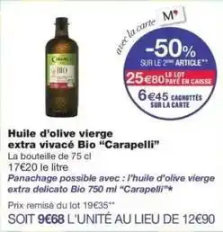 Monop' Carapelli - huile d'olive vierge extra vivace bio offre