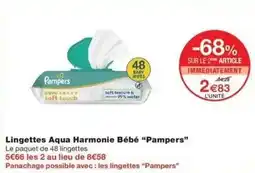 Monop' Pampers - lingettes aqua harmonie bébé offre