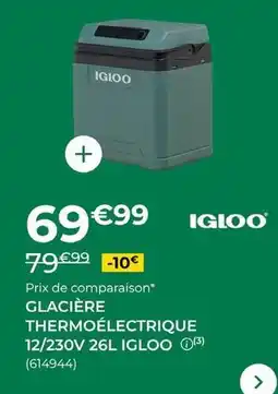 Feu Vert Igloo - glacière thermoélectrique 12/230v 26l offre