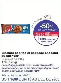 Monop' Biscuits pépites et nappage chocolat au lait offre