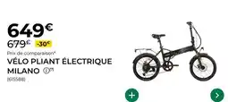 Feu Vert Vélo pliant électrique milano offre