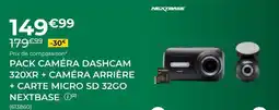 Feu Vert Nextbase - pack caméra dashcam 320xr + caméra arrière + carte micro sd 32go offre