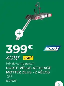 Feu Vert Mottez - porte-vélos attelage zeus-2 vélos offre