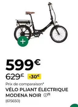Feu Vert Vélo pliant électrique modena noir offre