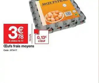 Promocash œufs Frais Moyens offre