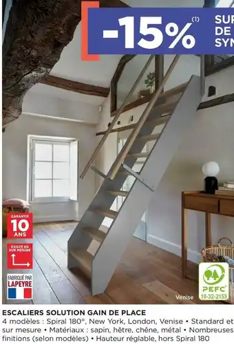 Bon plan sur les escaliers solution gain de place