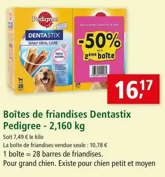 Maxi Zoo Pedigree boîtes de friandises dentastix offre
