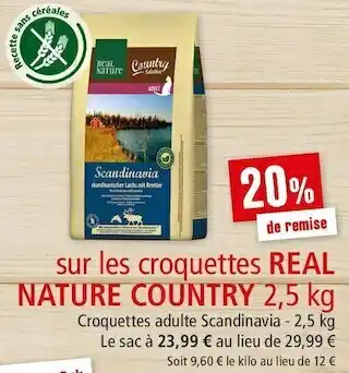 Maxi Zoo Real nature country bon plan sur les croquettes real nature country offre