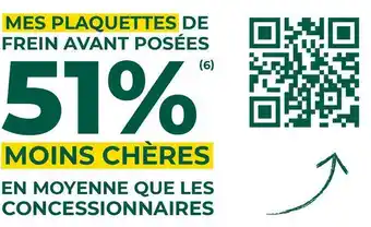 Feu Vert Bon plan sur la pose de mes plaquettes de frein avant offre