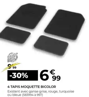 Feu Vert 4 tapis moquette bicolor offre