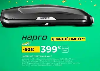 Feu Vert Hapro coffre de toit trivor 440 offre