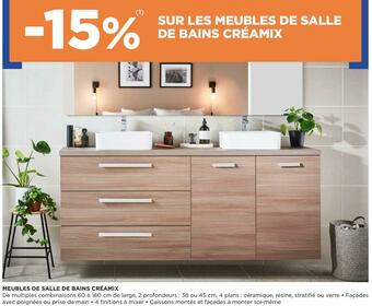 Lapeyre Bon plan sur les meubles de salle de bains créamix offre