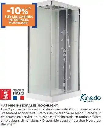 Lapeyre Kinedo bon plan sur les cabines intégrales moonlight offre