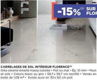 Lapeyre Bon plan sur les carrelages de sol intérieur florence offre