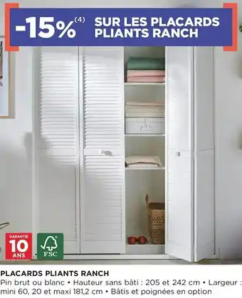 Lapeyre Bon plan sur les placards pliants ranch offre