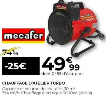 Mecafer chauffage d’atelier turbo