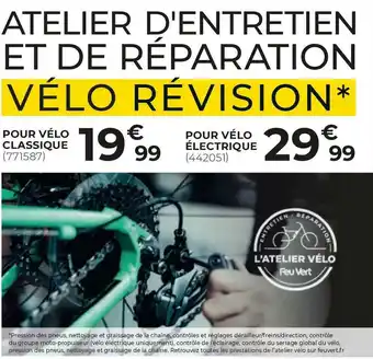 Feu Vert Atelier d'entretien et de réparation vélo révision offre