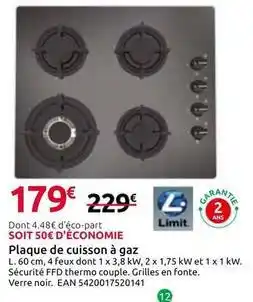 Mr Bricolage Plaque de cuisson à gaz offre