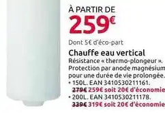 Mr Bricolage Chauffe eau vertical offre