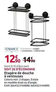 Mr Bricolage Etagere de douche à ventouses offre