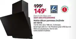 Mr Bricolage Hotte décor panneau inclinée en verre offre