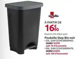 Mr Bricolage Sundis - poubelle step bin noir offre