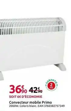 Mr Bricolage Convecteur mobile primo offre